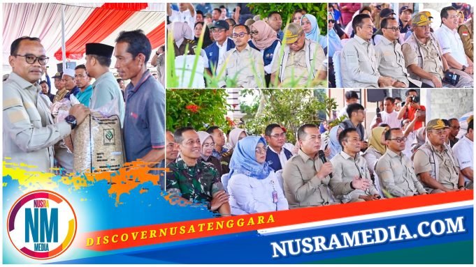 Hadiri Panen Raya Serentak, Lalu Wirajaya Serahkan Bantuan Bibit Padi Untuk Petani di Lombok Tengah