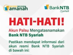 Hati-hati ! Akun Palsu Mengatasnamakan Bank NTB Syariah