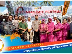 Kapolres Lotara Lakukan Peletakan Batu Pertama Bale Gong Pura Amerta Giri Rinjani