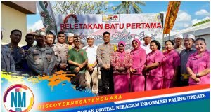 Kapolres Lotara Lakukan Peletakan Batu Pertama Bale Gong Pura Amerta Giri Rinjani