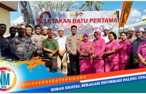Kapolres Lotara Lakukan Peletakan Batu Pertama Bale Gong Pura Amerta Giri Rinjani