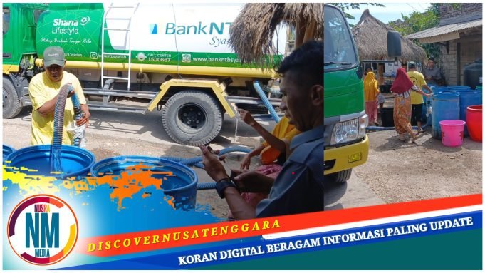 Wujud Kepedulian Nyata, Bank NTB Syariah Distribusikan Ribuan Liter Air Bersih ke Sekaroh