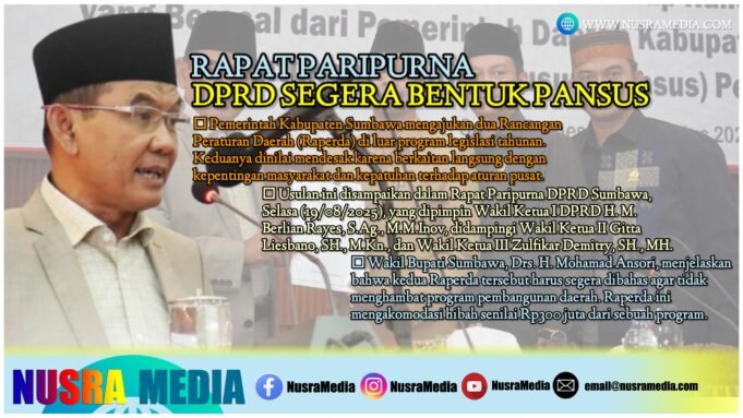 DPRD Sumbawa Bahas Dua Usulan Ranperda