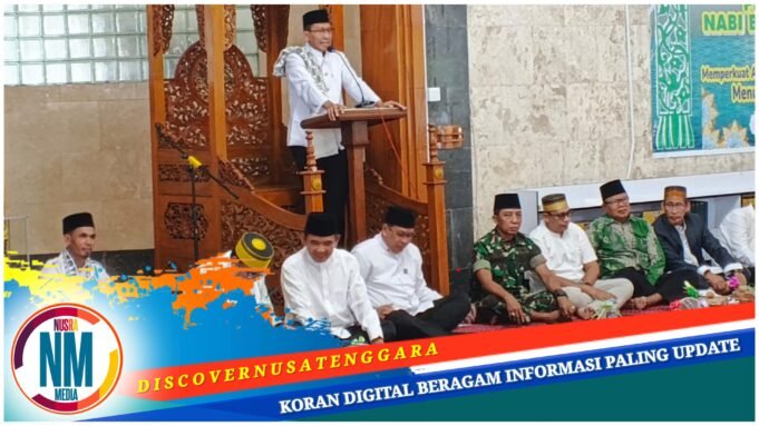 Hadiri Maulid Nabi di Masjid Agung, Kasdim 1607/Sumbawa Tekankan Nilai Persatuan