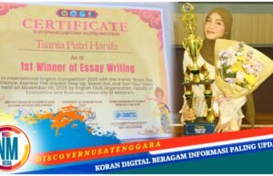 Tsania Putri Hanifa Alumni SDIT Samawa Cendekia Raih Juara I Ecompt International English Competition 2025
