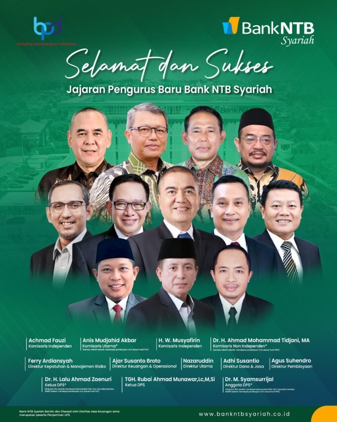Selamat dan Sukses Jajaran Pengurus Baru Bank NTB Syariah