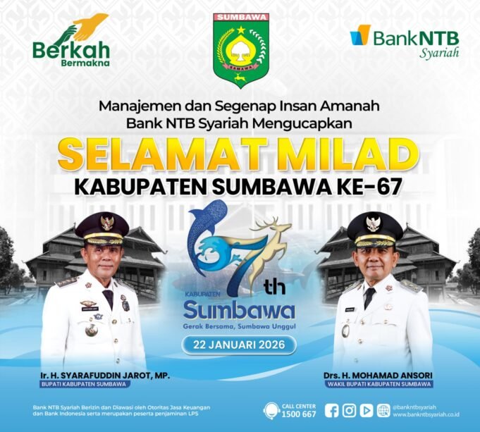 BANK NTB SYARIAH : SELAMAT MILAD KABUPATEN SUMBAWA KE-67