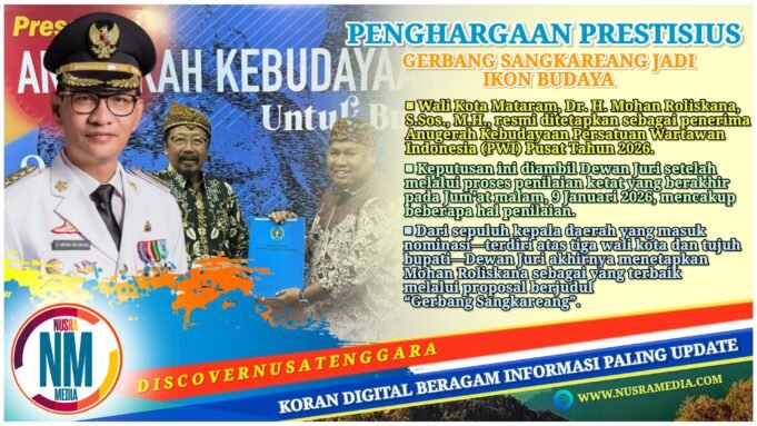 Wali Kota Mataram Mohan Roliskana Raih Anugerah Kebudayaan PWI 2026