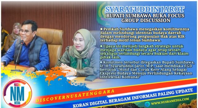 Jaga Warisan Wastra Sumbawa, Pemkab Dorong Perlindungan Hukum Motif Tenun Lewat KIK