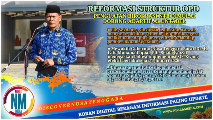 Plh Sekda NTB : OPD Wajib Bergerak Cepat Adaptasi SOTK Baru