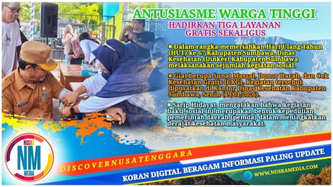 Dikes Sumbawa Gelar Layanan Kesehatan Gratis Untuk Masyarakat