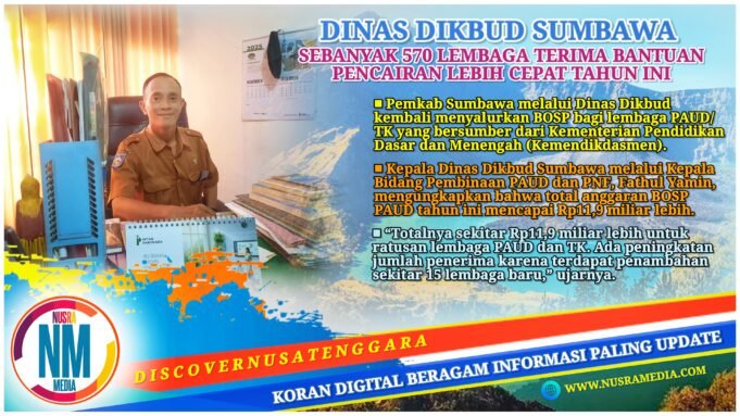 Rp11,9 Miliar Lebih BOSP PAUD Mengalir ke Sumbawa