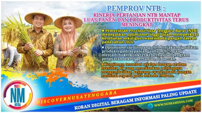 Produksi Padi NTB Melonjak 16,85 Persen, Optimisme Swasembada Pangan 2026 Kian Menguat
