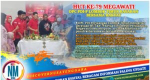 Rayakan Ultah Ketum, DPC PDI Perjuangan Lombok Timur Potong Tumpeng dan Resmikan Musholla