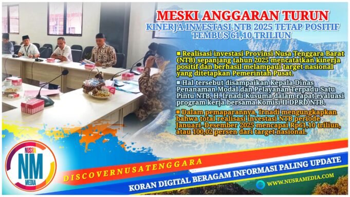 Realisasi Investasi NTB 2025 Lampaui Target Nasional