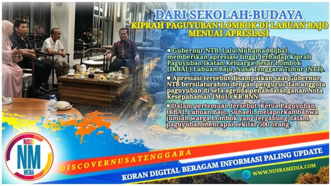 Gubernur Iqbal Dukung Paguyuban Lombok Jadi Duta Budaya NTB di Labuan Bajo : Siap Fasilitasi “Gendang Beleq”