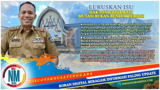 Pemprov NTB Tegaskan Mutasi ASN Sah dan Tidak Langgar AUPB