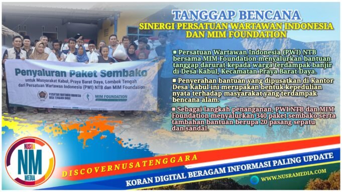 PWI NTB dan MIM Foundation Salurkan Ratusan Paket Sembako untuk Korban Banjir