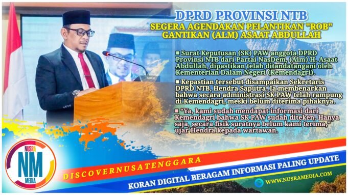 SK PAW Resmi Diteken Kemendagri, Pelantikan Fakhruddin Tinggal Tunggu Jadwal