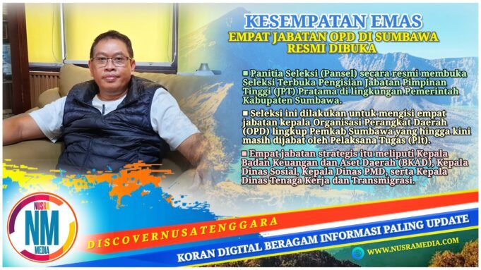 Pemkab Sumbawa Buka Seleksi Terbuka Empat Jabatan Strategis