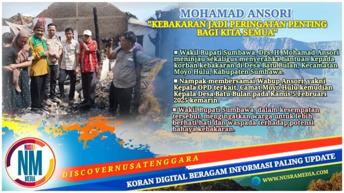 Wakil Bupati Sumbawa Serahkan Bantuan untuk Korban Kebakaran di Desa Batu Bulan