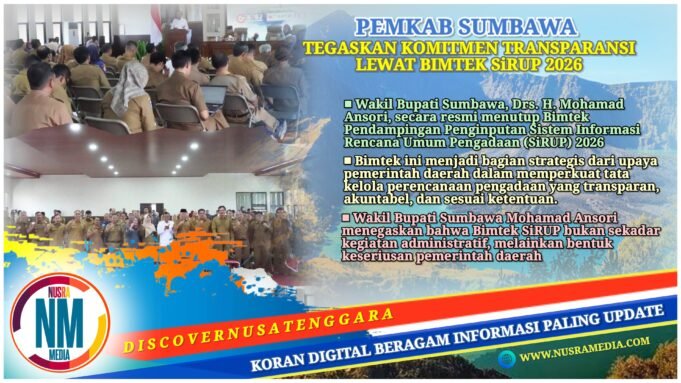 Penginputan SiRUP Capai 73,6 Persen, Wabup Sumbawa Dorong OPD Tuntaskan Perencanaan