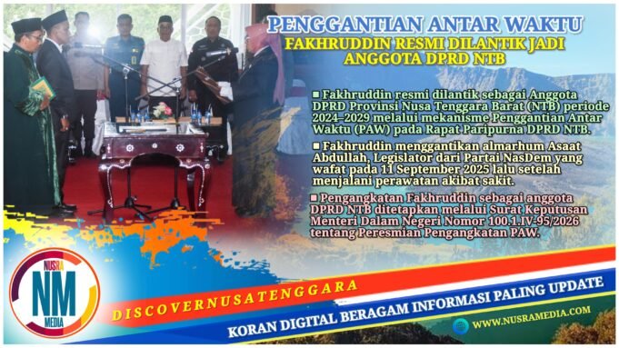 Isi Kekosongan Kursi Komisi IV, Fakhruddin Resmi Jadi Anggota DPRD NTB