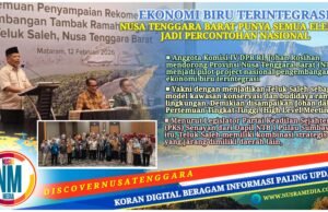 Johan Rosihan Dorong NTB Jadi Pilot Project Nasional Ekonomi Biru, Teluk Saleh Jadi Model