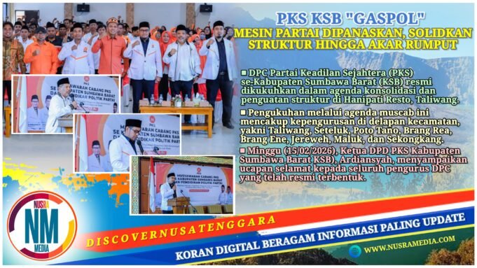 Pengurus DPC se-KSB Dikukuhkan, Ketua DPD PKS Ardiansyah Tekankan Pentingnya “3 Rasa”