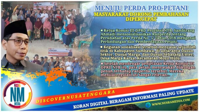 Petani Sumbawa Sambut Antusias Ranperda Perlindungan dan Pemberdayaan Petani