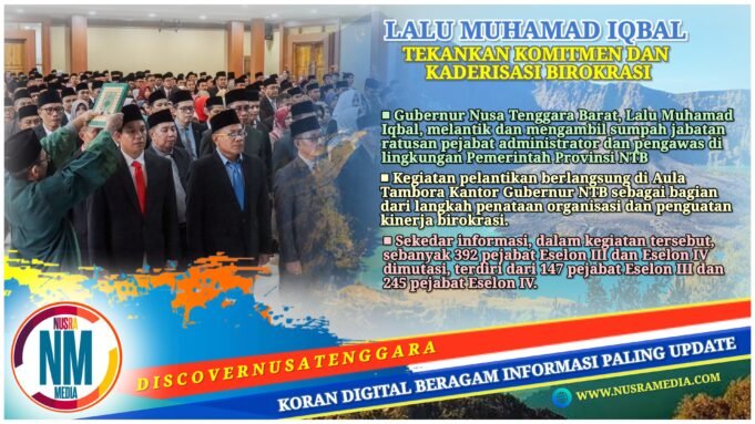 Gubernur NTB Mutasi 392 Pejabat Eselon III dan IV