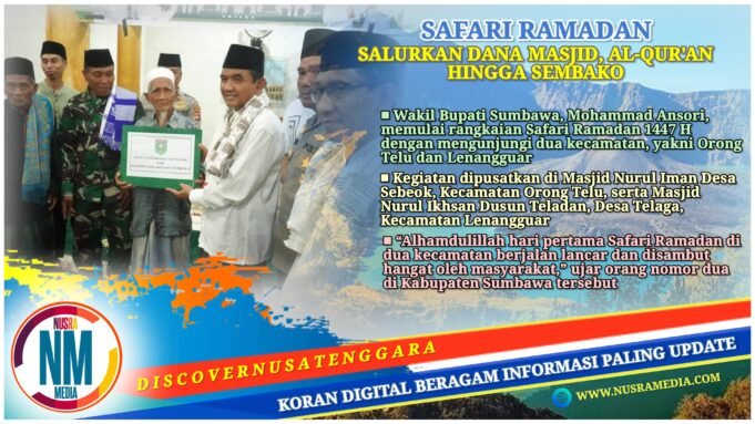 Wabup Sumbawa Salurkan Bantuan untuk Masjid dan Warga Kurang Mampu
