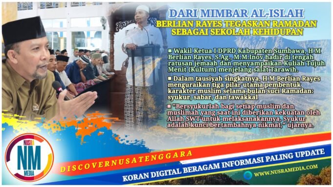 Wakil Ketua I DPRD Sumbawa Ajak Masyarakat Perkuat Syukur, Sabar, dan Tawakkal