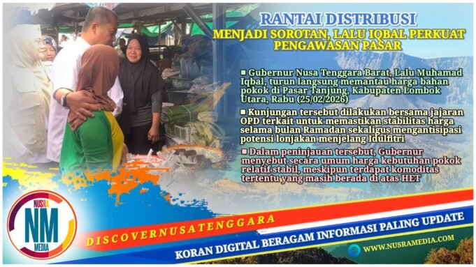 Gubernur NTB Pantau Harga Bapok di Pasar Tanjung, Siapkan Intervensi Jelang Lebaran
