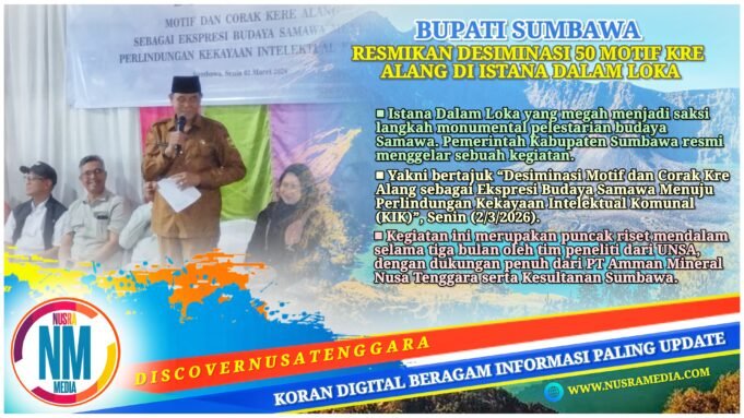 Tak Ingin Diklaim Daerah Lain, Sumbawa Lindungi Motif Kre Alang