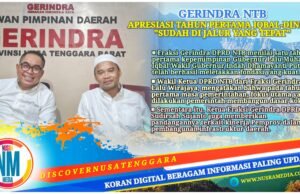 Fraksi Gerindra DPRD NTB Nilai Setahun Iqbal-Dinda Berhasil Letakkan Fondasi Kuat