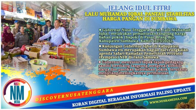 Gubernur NTB Pantau Langsung Harga Bapok di Pasar Brang Biji