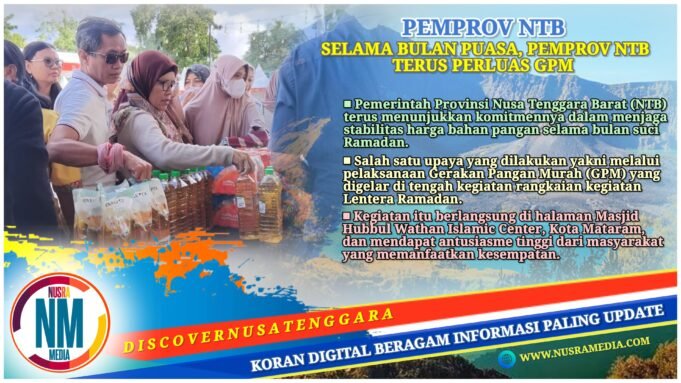 Pemprov NTB Konsisten Jaga Stabilitas Harga Pangan Lewat GPM di Ramadan