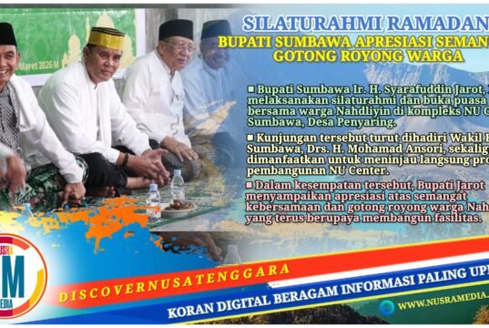 Jarot-Ansori Buka Puasa Bersama Warga Nahdliyin, Tinjau Progres Pembangunan NU Center Sumbawa