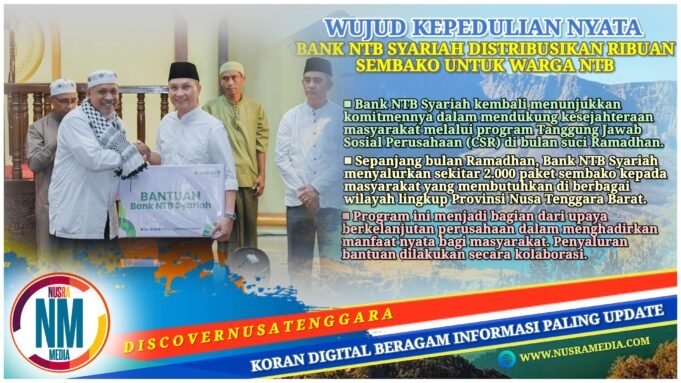 Bank NTB Syariah Salurkan Ribuan Paket Sembako untuk Masyarakat