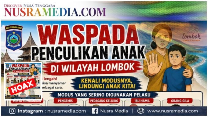 Flyer Penculikan Anak Dipastikan Hoaks, Pemprov NTB Minta Warga Tak Terpancing