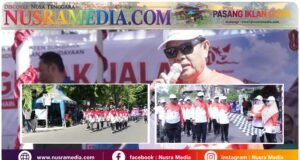 Semarak HUT ke-81 RI, Bupati Jarot dan Wabup Ansori Kompak Ramaikan Gerak Jalan Tepat Waktu di Sumbawa