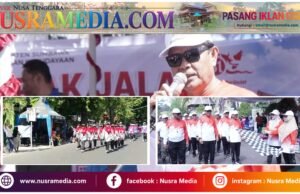 Semarak HUT ke-81 RI, Bupati Jarot dan Wabup Ansori Kompak Ramaikan Gerak Jalan Tepat Waktu di Sumbawa