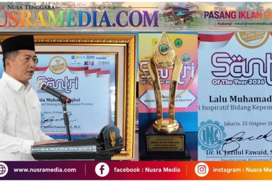 Dari Pesantren ke Pemerintahan, Gubernur NTB Lalu Iqbal Raih Santri of The Year 2026
